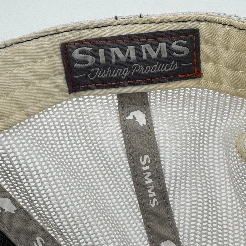 Simms Fishing Products Trucker Hat Mens OSFA Black White Bass Fish Snapback - Picture 7 of 9
